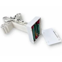 Wkład LED do znicza figurka krzyża 13x8 cm białe światło