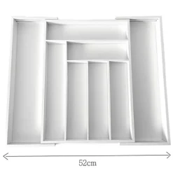 Wkład rozsuwany do szuflady biały na sztućce 52x43x5 cm Kinghoff KH 1748 bambusowy organizer