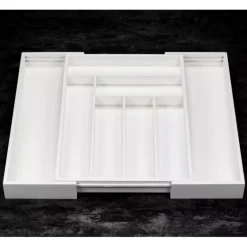 Wkład rozsuwany do szuflady biały na sztućce 52x43x5 cm Kinghoff KH 1748 bambusowy organizer