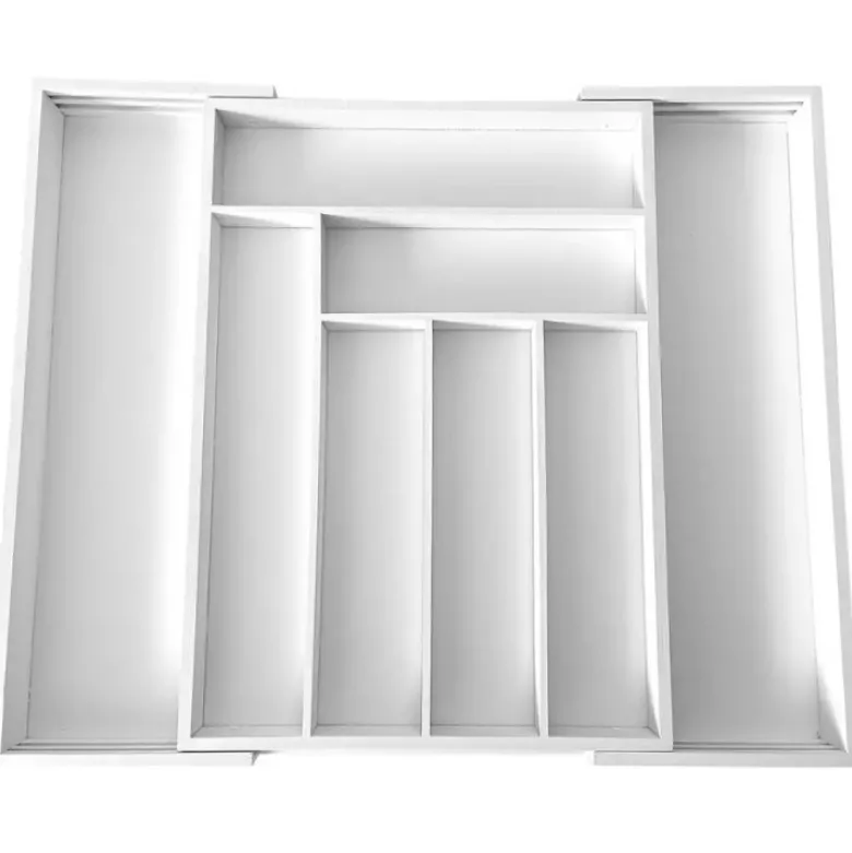 Wkład rozsuwany do szuflady biały na sztućce 52x43x5 cm Kinghoff KH 1748 bambusowy organizer