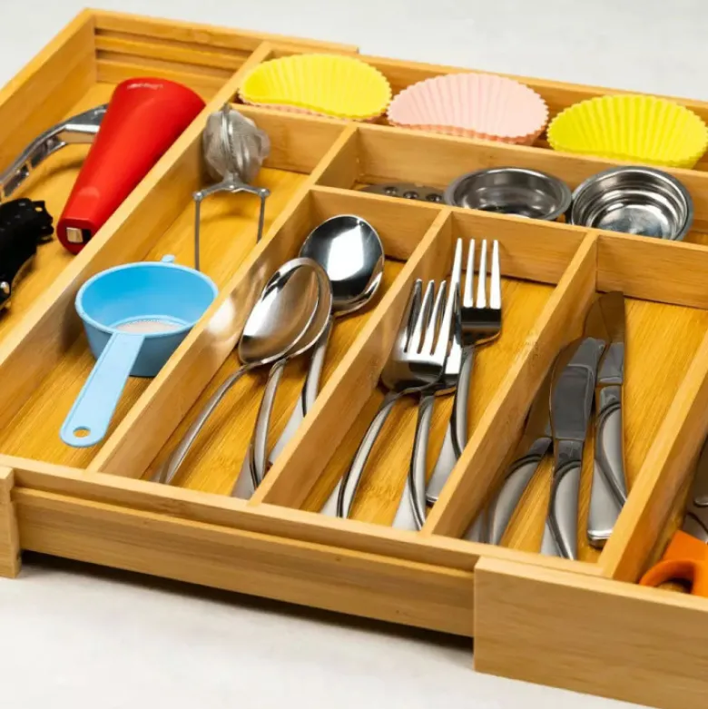 Wkład rozsuwany do szuflady na sztućce 33/52x43x5 cm King Hoff KH 1501 Bambusowy Organizer