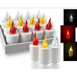 Wkłady LED do znicza zestaw 3 sztuk świeczki czerwone żółte białe sl8820