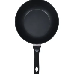 Wok z pokrywką 28 cm patelnia głęboka czarna nieprzywieralna powłoka MG Home