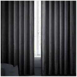 Zasłony grube Velvet na taśmie 140x250 cm czarne