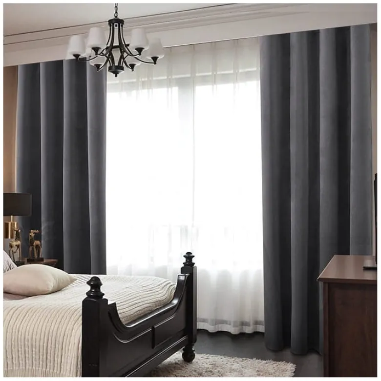 Zasłony grube Velvet na taśmie 140x250 cm butelka ciemna