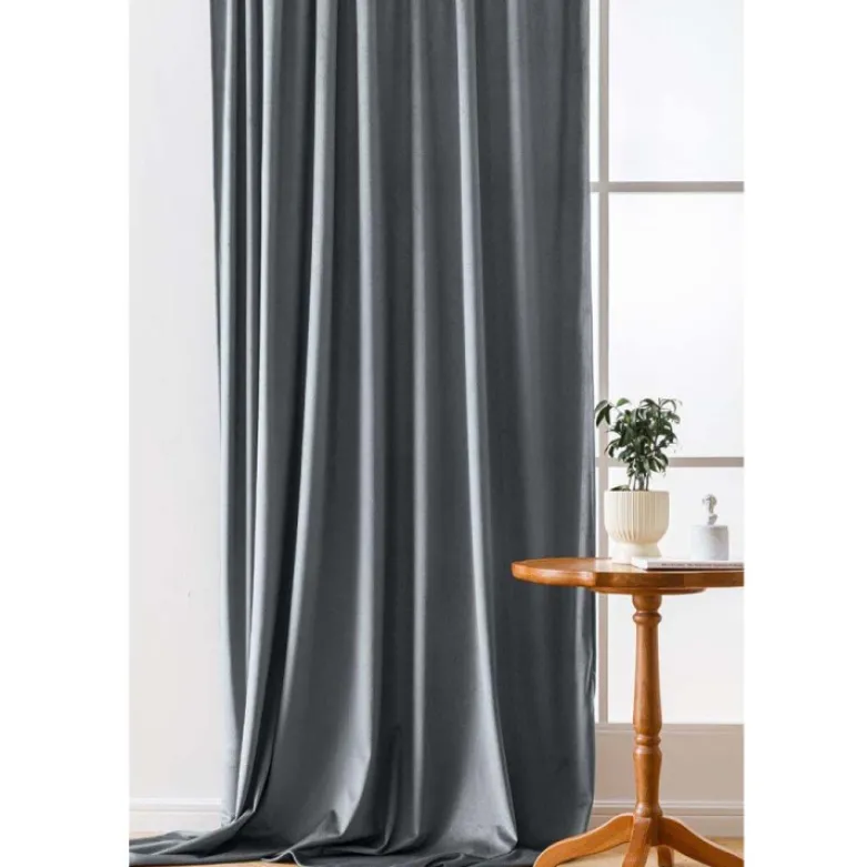 Zasłony zaciemniające na taśmie Cotton World Velvet na taśmie 140x250 cm stalowe