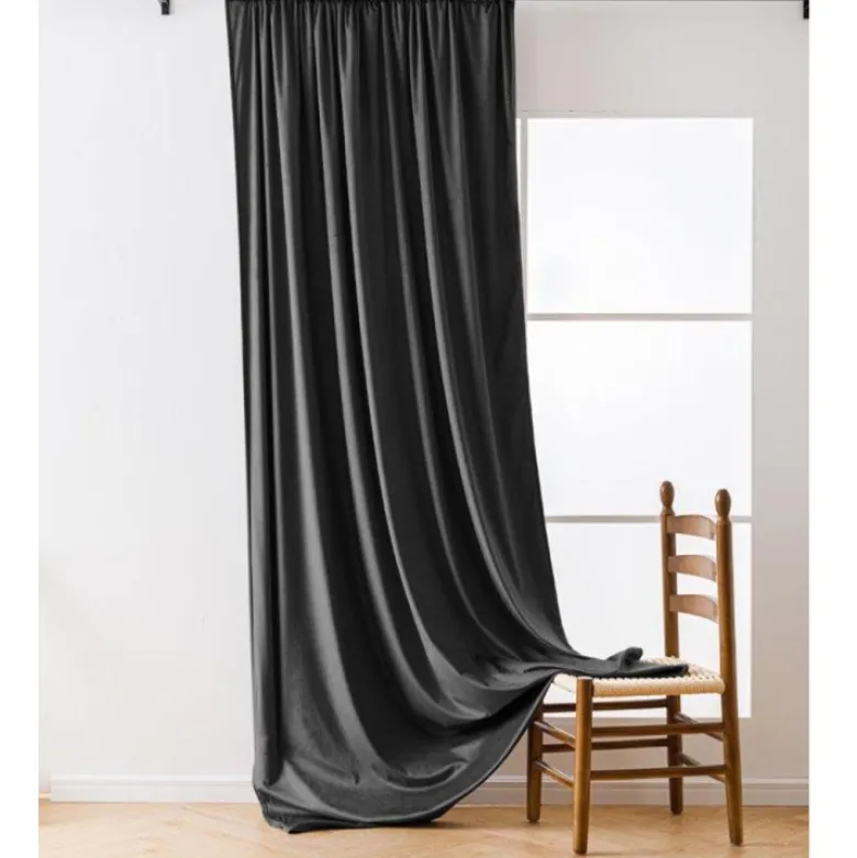 Zasłony zaciemniające na taśmie Cotton World Velvet na taśmie 140x250 cm grafit