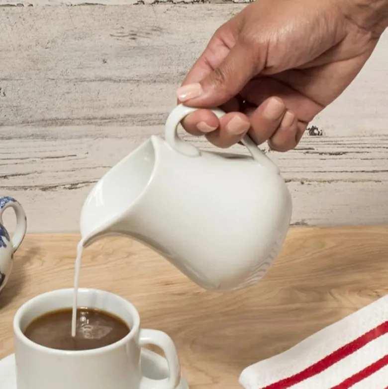 Zestaw cukiernica i mlecznik porcelana Bianco dzbanuszek na mleko śmietankę