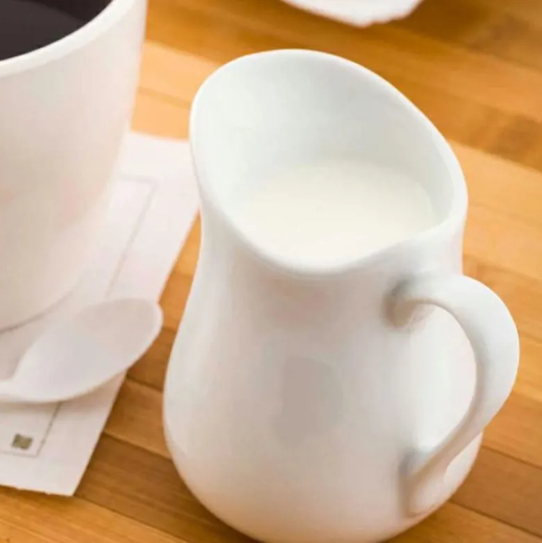 Zestaw cukiernica i mlecznik porcelana Bianco dzbanuszek na mleko śmietankę