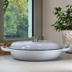 Zestaw 11-częściowy garnków i patelni żeliwnych emaliowanych GierekHoff Żeliwna Tradycja ciężkie żeliwo szary GH 6014