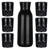 Zestaw do whisky czarna karafka szklana 1000 ml + 6 czarnych grubych szklanek 280 ml