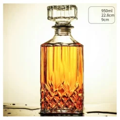 Zestaw do whisky karafka szklana 850 ml i 6 grubych szklanek 280 ml GierekHoff Royal Diamond