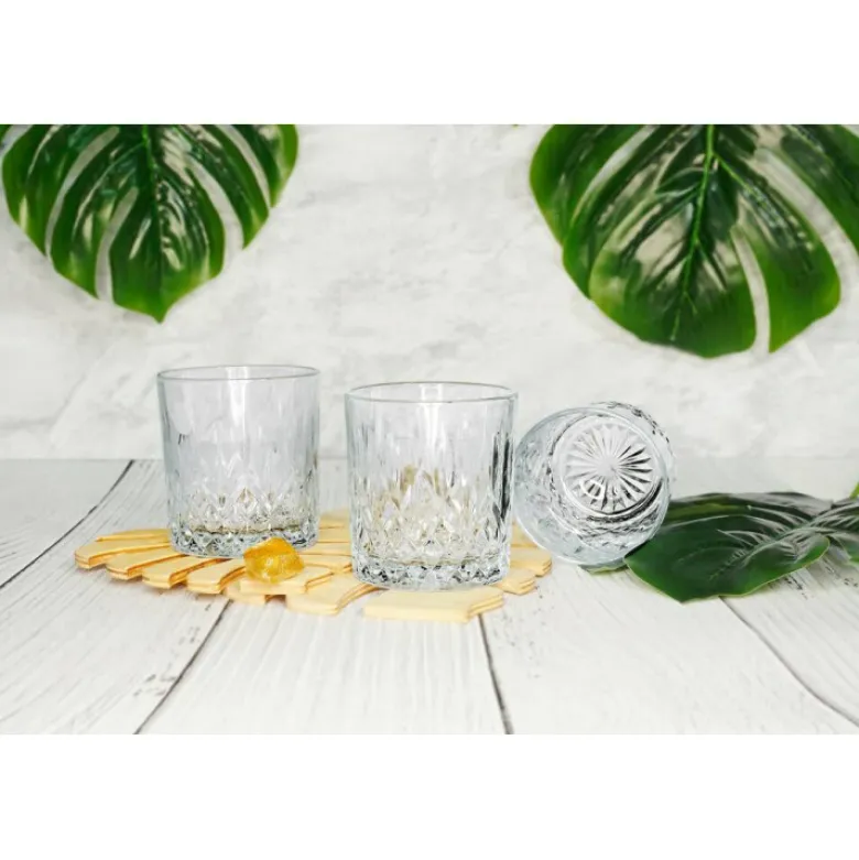 Zestaw do whisky karafka szklana 850 ml i 6 grubych szklanek 280 ml GierekHoff Royal Diamond