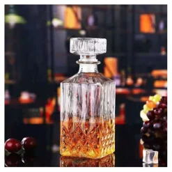 Zestaw do whisky karafka szklana 850 ml i 6 grubych szklanek 280 ml GierekHoff Royal Diamond