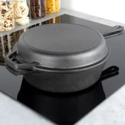 Zestaw żeliwny garnek 3.5L z patelnia 24cm z linii CAST LINE indukcje gaz ognisko Vilde