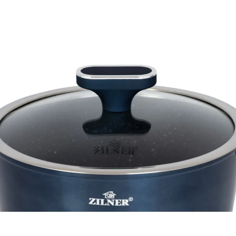 Zestaw garnków marmurkowych z przyborami 10 elementowy Blue Zilner ZL 8594