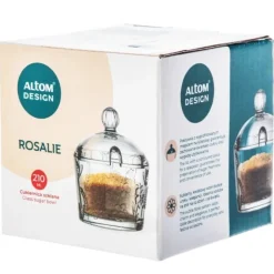 Zestaw kawowy mlecznik 200 ml i cukiernica szklana 200 ml Altom Rosalie kwiatowy wzór