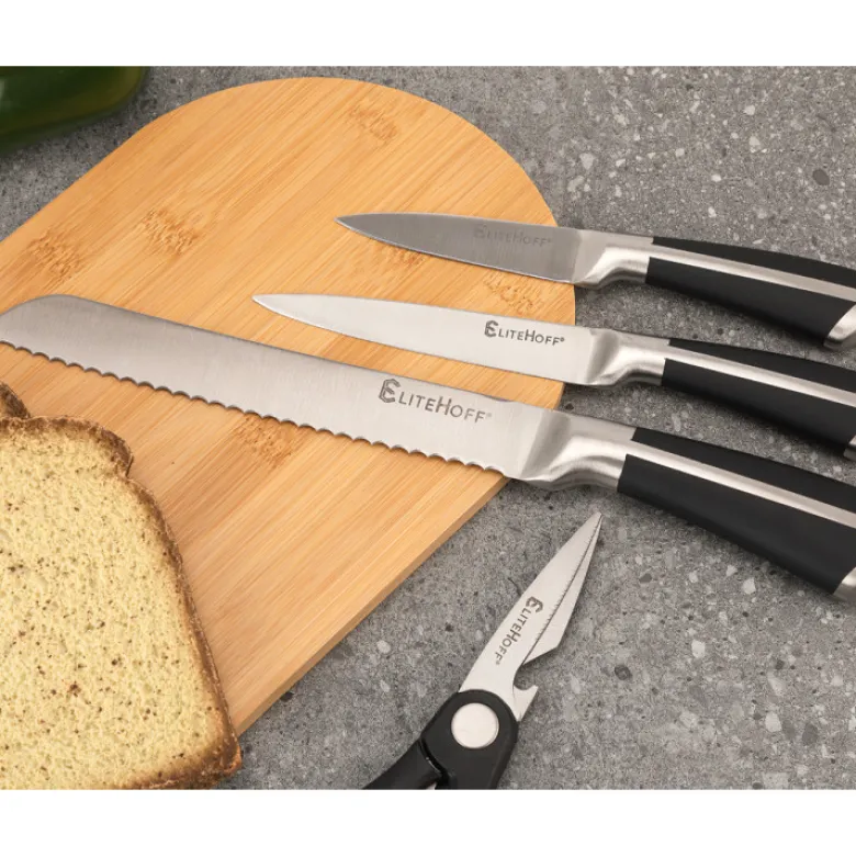Zestaw noży kuchennych w obrotowym stojaku Elitehoff E 6263
