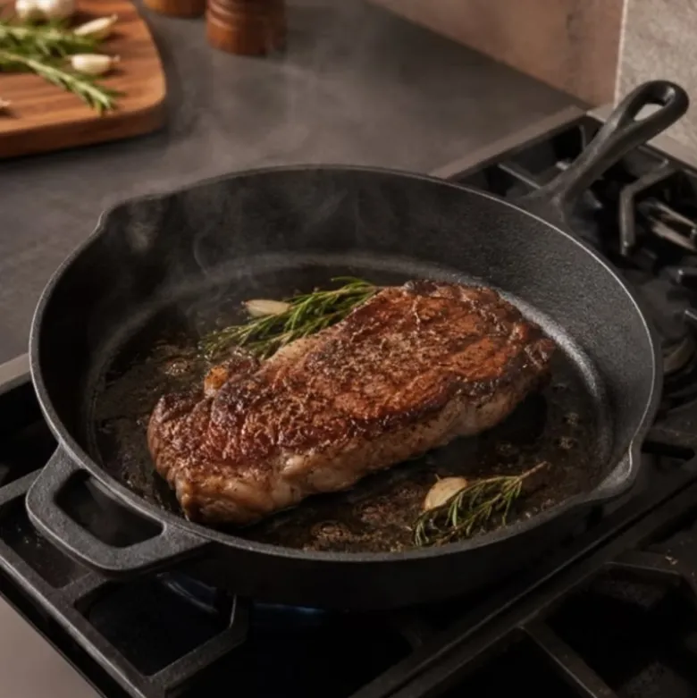 Zestaw 3 patelnie żeliwne 20/25/30 cm GierekHoff Żeliwna Tradycja ciężkie głębokie indukcja gaz ognisko grill GH 8002