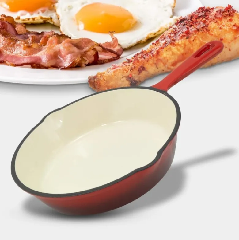 Zestaw 3 patelnie żeliwne emaliowane 20/25/30 cm GierekHoff Żeliwna Tradycja ciężkie głębokie indukcja gaz ognisko grill GH 6002