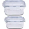 Zestaw pojemników 800/300 ml na żywność jedzenie pudełka z pokrywką lunchbox kwadratowe hermetyczne Cucinia MG Home