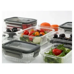 Zestaw 3 pojemników szklanych lunchbox MG Home Cucina 1500/1000/400 ml żaroodporne