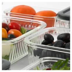 Zestaw 3 pojemników szklanych lunchbox MG Home Cucina 1500/1000/400 ml żaroodporne