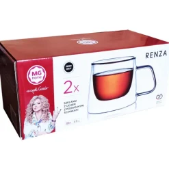 Zestaw szklanek termicznych 200 ml z uchem MG Home filiżanki szklane komplet 2 sztuki 7105023174