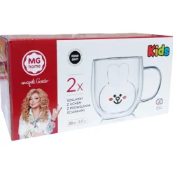 Zestaw szklanek termicznych 280 ml z uchem MG Home Królik komplet 2 sztuki 7105023185