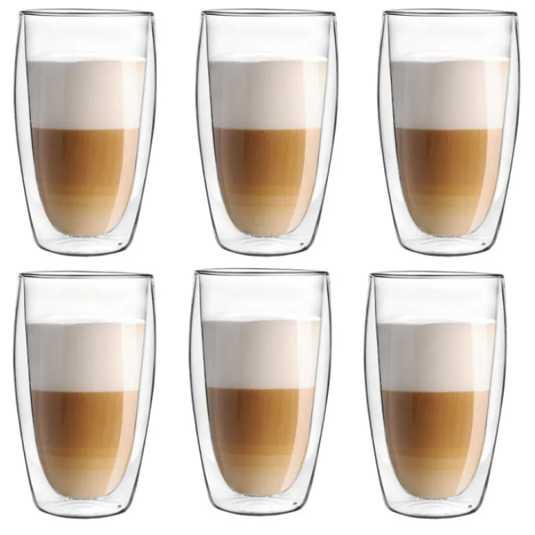 Zestaw 6 szklanek termicznych bez ucha Malachit 450 ml