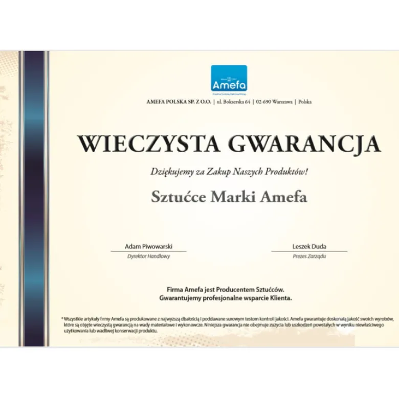 Zestaw sztućców dla 1 osoby Amefa Whisper 1405, obiadowe 4 elementy 18/0