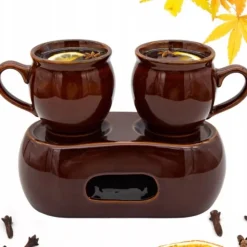 Zestaw 2x Kubek na grzane wino 250 ml Kubek kamionkowy do grzańca góralski